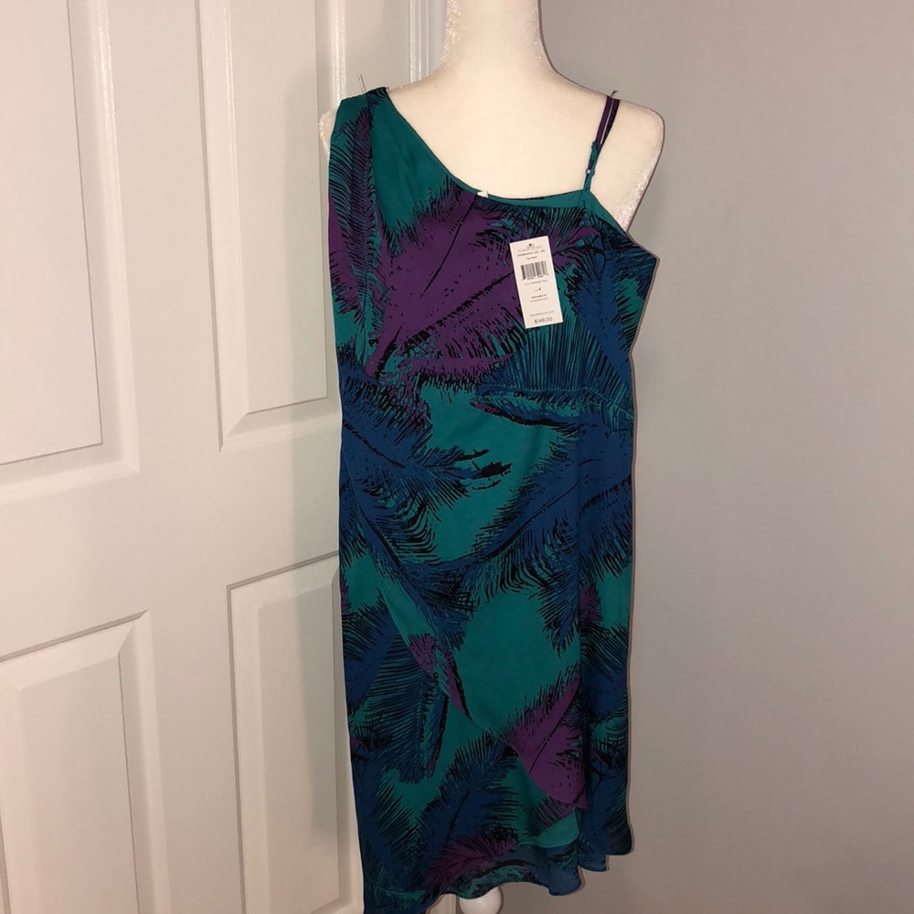 Multicolor spring one shoulder dress